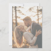Personalized Photo Sunset Elegant Script  Wedding  Kaart (Achterkant)
