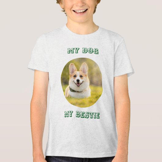 Personalized Photo Template for My Dog - My Best Tri-Blend Shirt (Voorkant)
