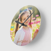 Personalized Photo & Text Custom Birthday Gift Ronde Klok (Hoek)
