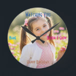 Personalized Photo & Text Custom Birthday Gift Ronde Klok<br><div class="desc">Create the perfect birthday keepsake with this personalized photo wall clock. Easily customize with your favorite picture,  name,  and special message for a truly unique gift they will cherish.</div>