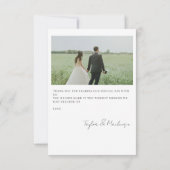 Personalized Photo Thank You Simple and Modern Bedankkaart (Achterkant)