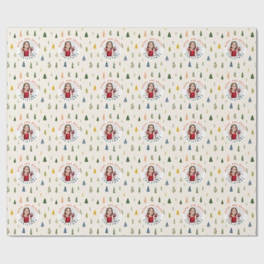 Personalized Photo trees Christmas Cadeaupapier (Vlak)