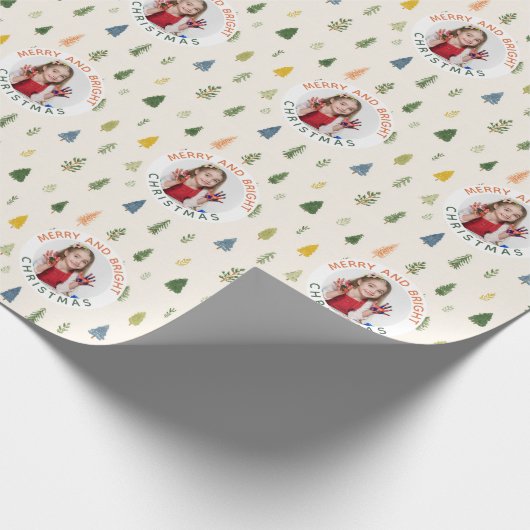 Personalized Photo trees Christmas Cadeaupapier (Hoek)