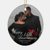 Personalized Photo Valentine Anniversary Keramisch Ornament (Links)