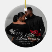 Personalized Photo Valentine Anniversary Keramisch Ornament (Achterkant)