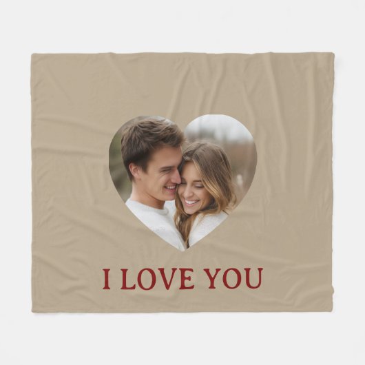Personalized Photo Valentine's Day Fleece Blanket (Voorkant (Horizontaal))