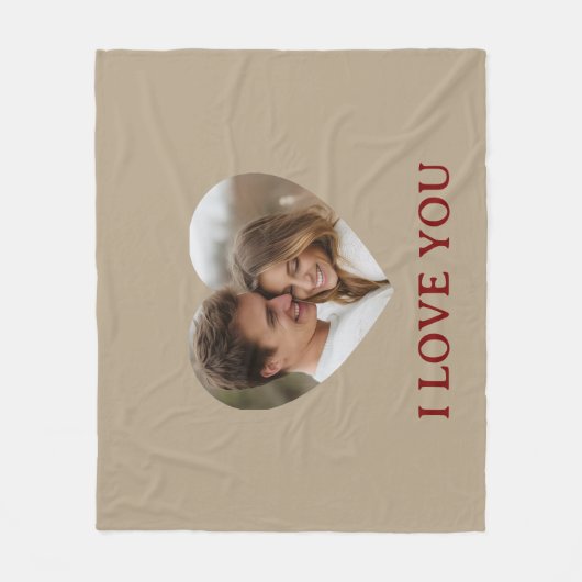 Personalized Photo Valentine's Day Fleece Blanket Deken (Voorkant)