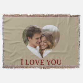 Personalized Photo Valentine's Day Throw Blanket Deken