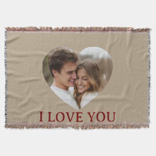 Personalized Photo Valentine's Day Throw Blanket Deken (Voorkant)