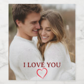 Personalized Photo Valentine's Day Wine Label Wijn Etiket (Enkel label)