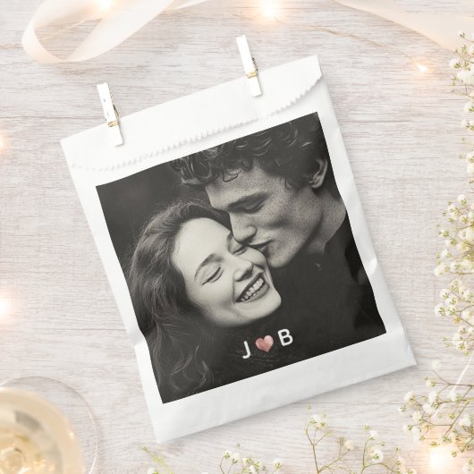 Personalized Photo Wedding Custom Initials Treat Bedankzakje (Geknipt)
