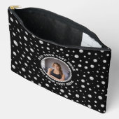 Personalized Photo with Pearls Circle on Black Etui (Open)