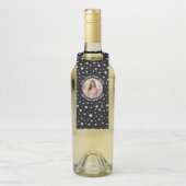 Personalized Photo with Pearls Circle on Black Flessenhanger (Op fles)