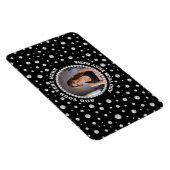 Personalized Photo with Pearls Circle on Black Magneet (Rechterzijde)