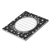 Personalized Photo with Pearls Circle on Black Notitieblok (Linkerzijde)