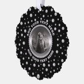 Personalized Photo with Pearls Circle on Black Ornament Kaart (Links)