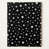 Personalized Photo with Pearls Circle on Black Planner (Achterkant)