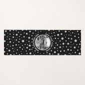 Personalized Photo with Pearls Circle on Black Yogamat (Voorkant (horizontaal))