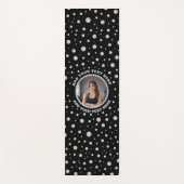 Personalized Photo with Pearls Circle on Black Yogamat (Voorkant)