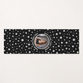 Personalized Photo with Pearls Circle on Black Yogamat (Voorkant (horizontaal))
