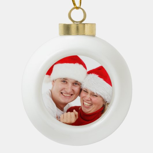 Personalized Photograph Ceramic Ball Ornament (Voorkant)