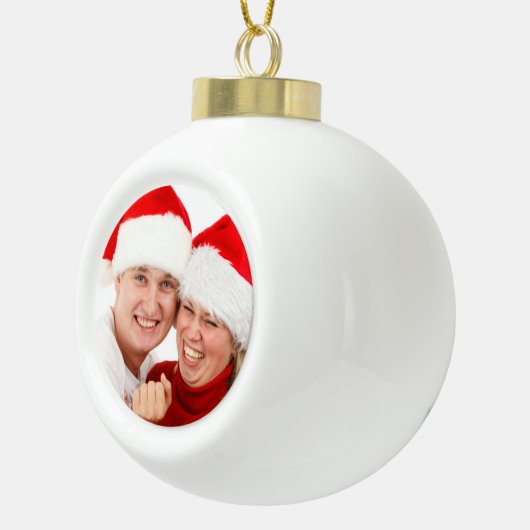 Personalized Photograph Ceramic Ball Ornament (Rechts)
