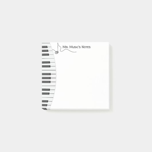 Personalized Piano Music Teacher Post-It Notes (Voorkant)