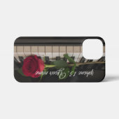 Personalized Piano with a red rose - romantic  iPhone Hoesje (Achterkant horizontaal)