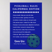 Personalized Pickleball California Edition Poster (Voorkant)
