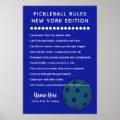 Personalized Pickleball New York Edition Poster (Voorkant)