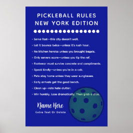 Personalized Pickleball New York Edition Poster