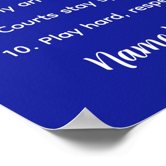 Personalized Pickleball Rules NO EXCUSES Gift Poster (Hoek)