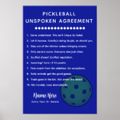 Personalized Pickleball Rules UNSPOKEN Poster (Voorkant)