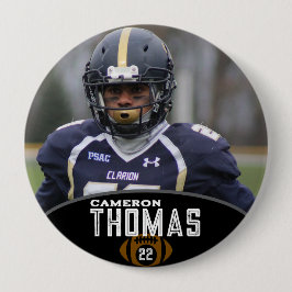 Personalized Picture Football Player Name Number Ronde Button 4,0 Cm