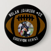 Personalized Picture Football Player School Mascot Ronde Button 4,0 Cm (Voorkant)