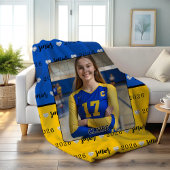 Personalized Picture Volleyball Senior Graduation  Fleece Deken