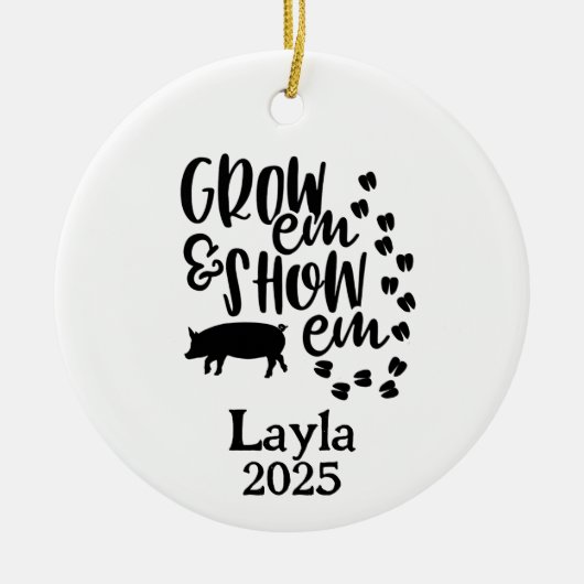 Personalized Pig 4H Farm Ornament (Voorkant)