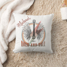 Personalized pillow Rock and Roll, gitaar en vleug