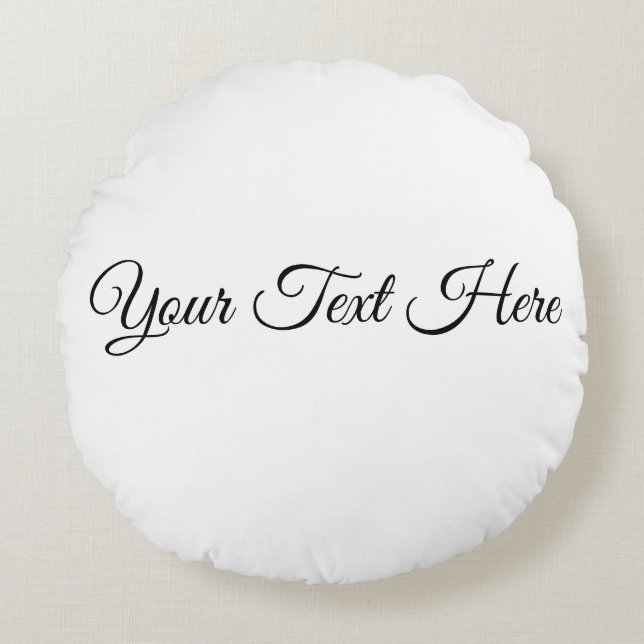 Personalized Pillow with Your Text – Modern Decor Rond Kussen (Voorkant)