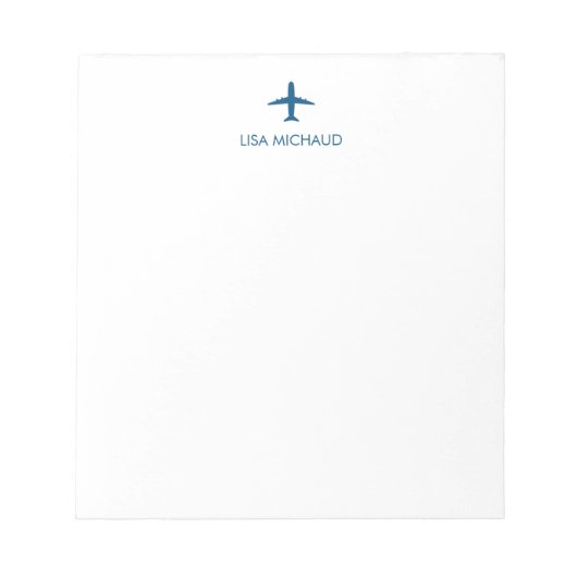 Personalized Pilot Modern Airplane Notitieblok (Voorkant)