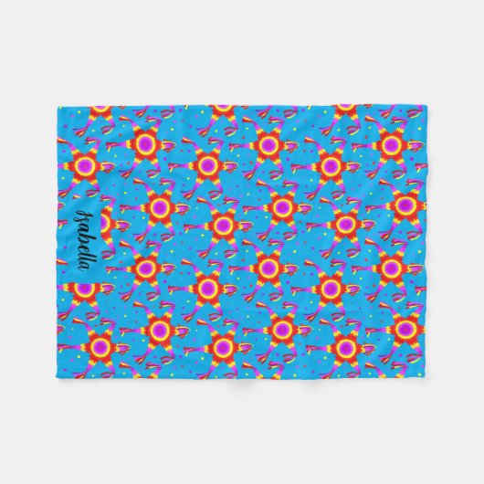 Personalized Piñata Blue Las Posadas Custom Fleece Deken (Voorkant (Horizontaal))