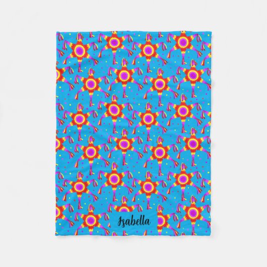 Personalized Piñata Blue Las Posadas Custom Fleece Deken (Voorkant)