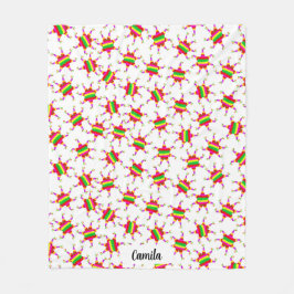 Personalized Piñata White Las Posadas Pattern  Fleece Deken