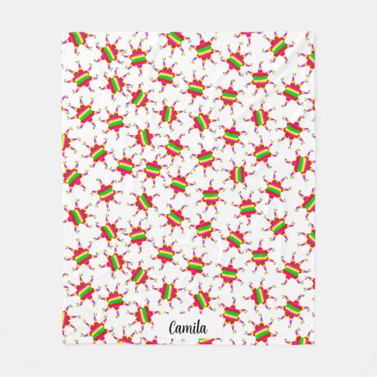 Personalized Piñata White Las Posadas Pattern  Fleece Deken (Voorkant)