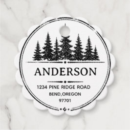 Personalized Pine Trees Return Address family name Bedankjes Labels