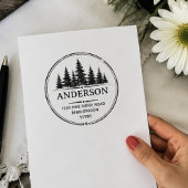 Personalized Pine Trees Return Address family name Rubberstempel