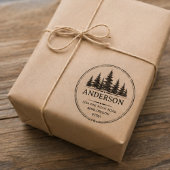 Personalized Pine Trees Return Address family name Rubberstempel