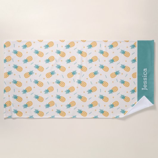 Personalized Pineapple Beach – Tropical Strandlaken (Voorkant)