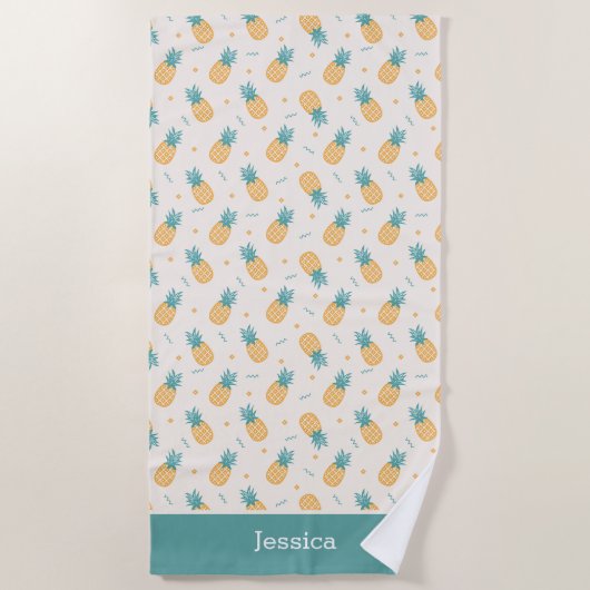 Personalized Pineapple Beach – Tropical Strandlaken (Voorkant)