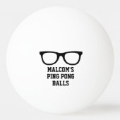 Personalized ping pong balls with funny spectacles pingpongbal (Voorkant)
